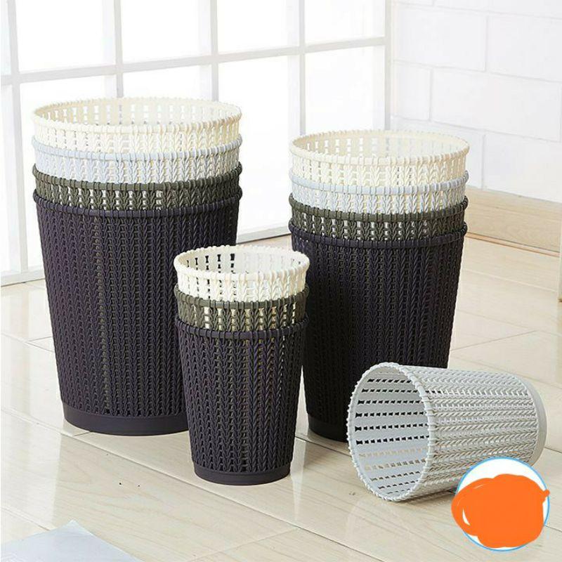 Sọt đựng rác, đựng đồ đa năng bằng nhựa giả mây đan nhựa Việt Nhật