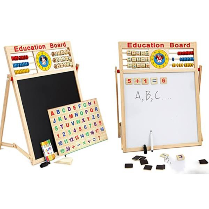 Bảng gỗ từ tính 2 mựt kèm bộ chữ số thông minh cho bé