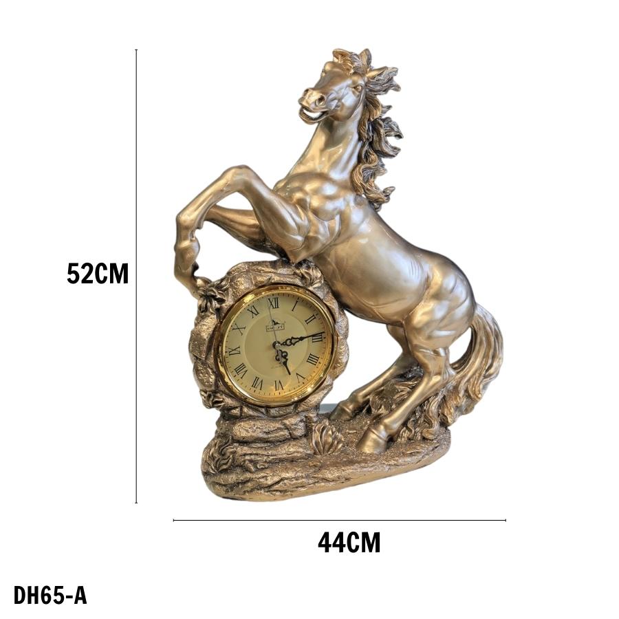 Đồng hồ để bàn tân cổ điển DH65-A ngựa dũng mãnh composite khuôn đúc
