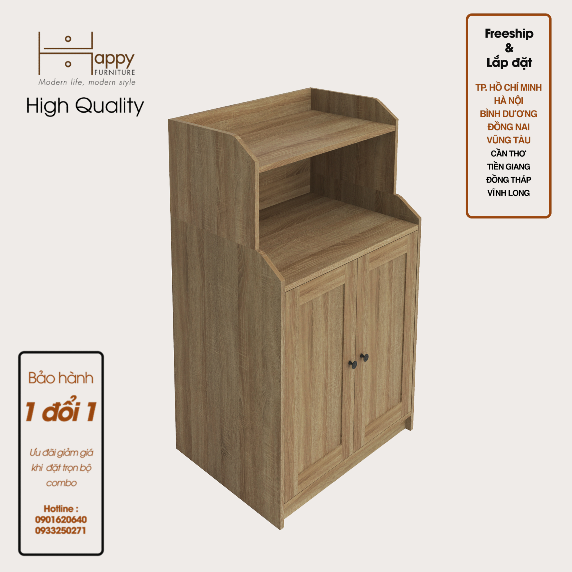 Hình ảnh [Happy Home Furniture] CANA,  Tủ cửa mở - 3 ngăn đựng đồ ,  70cm x 46cm x 116cm ( DxRxC), TCM_001