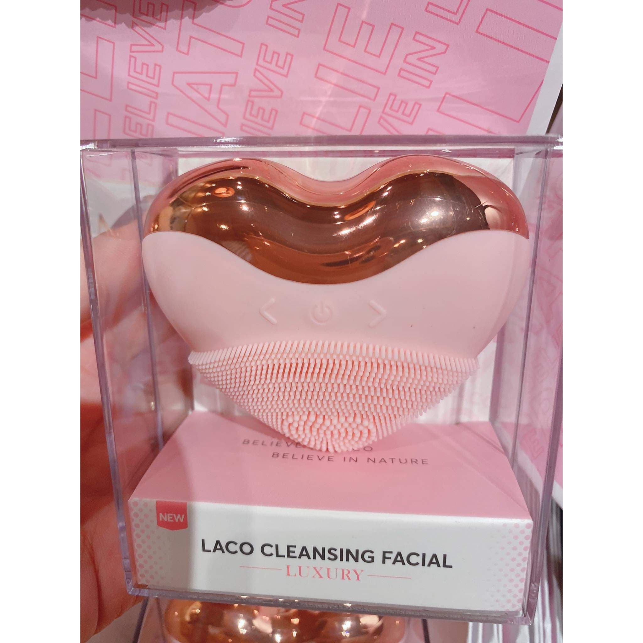 Máy rửa mặt LACO LUXURY Chính hãng tặng test sửa rửa mặt - Làm sạch sâu, massage, nâng cơ, tan nọng cằm, đẩy tinh chất