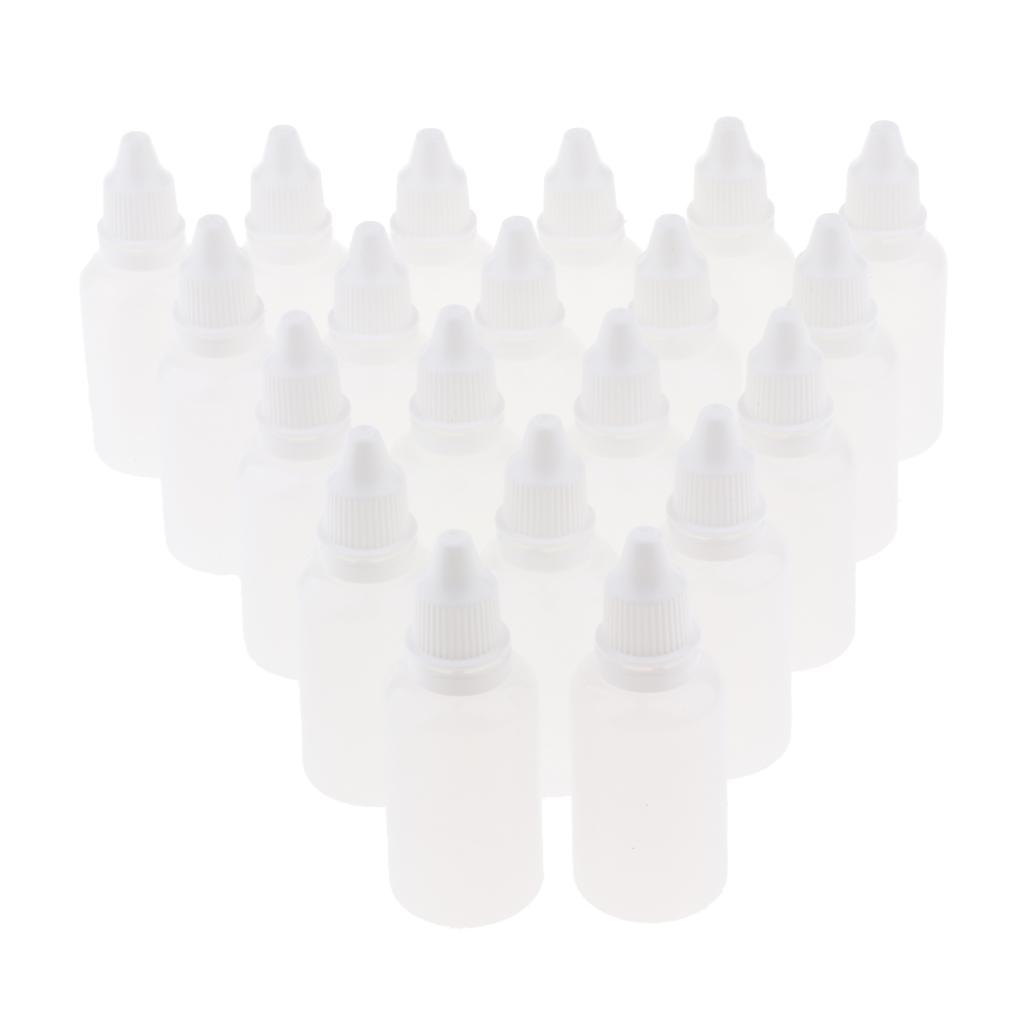 20pcs Reusable Empty Needle Tip Dropper Bottle Eye Liquid Vials Plastic 30ml