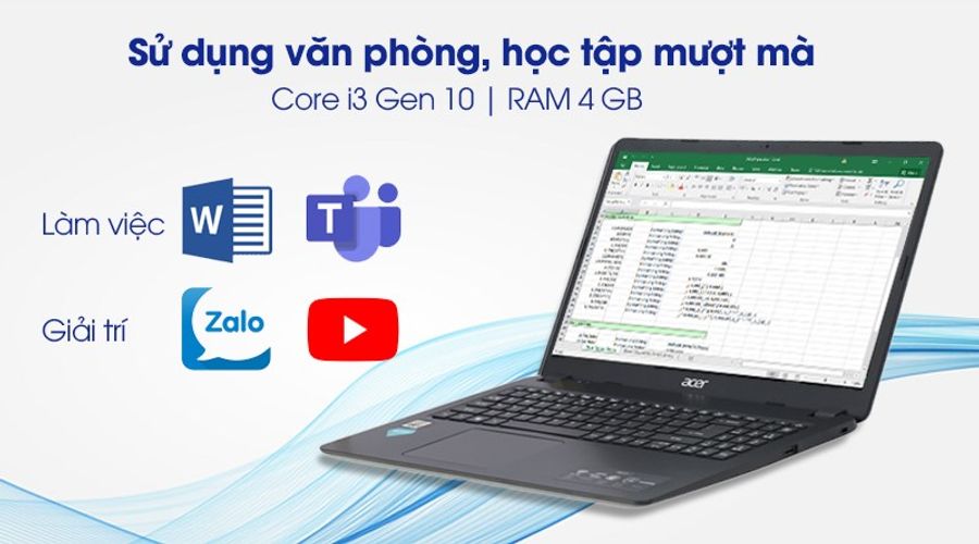 Laptop Acer Aspire A315 56 32TP i3 1005G1/4GB/256GB/15.6&quot;F/Win11/(NX.HS5SV.00K)/Đen - Hàng chính hãng