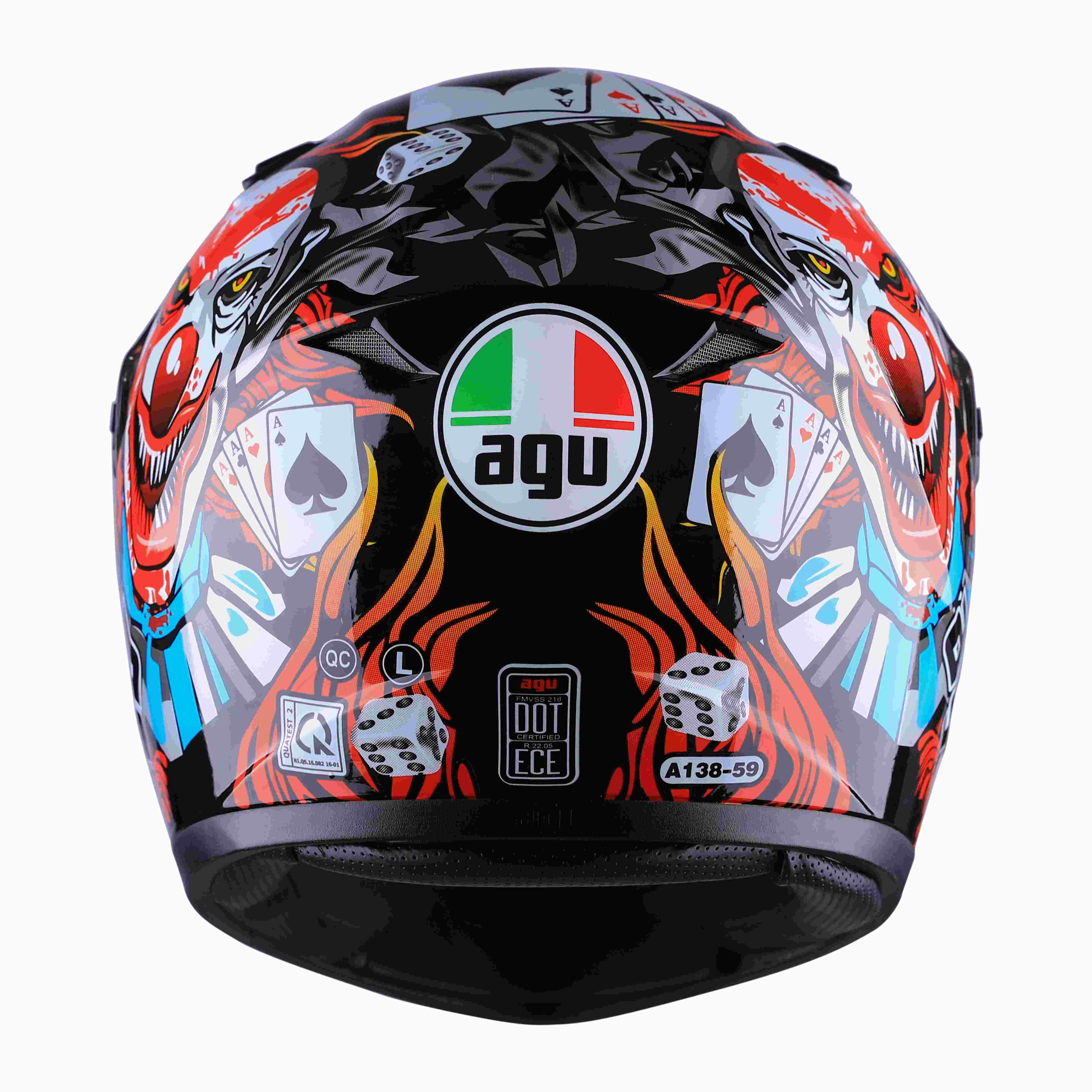 Nón Bảo Hiểm Fullface AGU Tem It _ 59 - Tặng TÚI ĐỰNG NÓN thương hiệu chống trầy cho nón _ Kính trà chống bụi, chống chói, đi đêm được