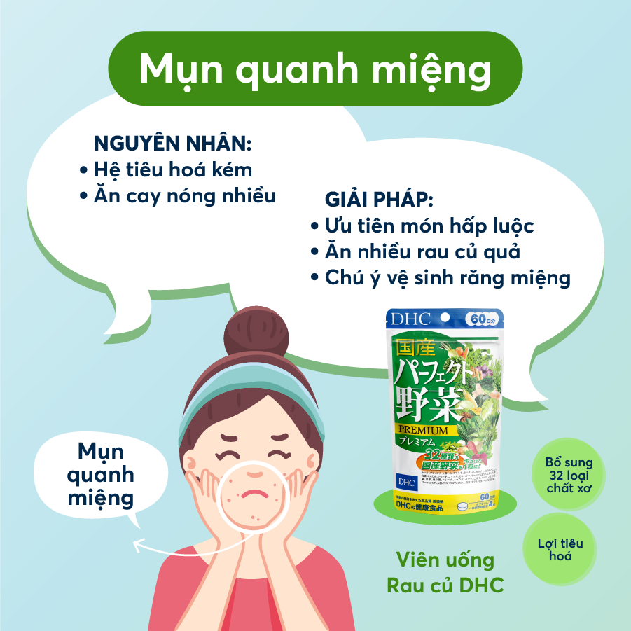 Rau củ tổng hợp DHC Nhật hỗ trợ hệ tiêu hóa, thanh lọc cơ thể, giảm nóng trong, giảm mụn, tăng sức khỏe tổng thể - OZ Slim Store