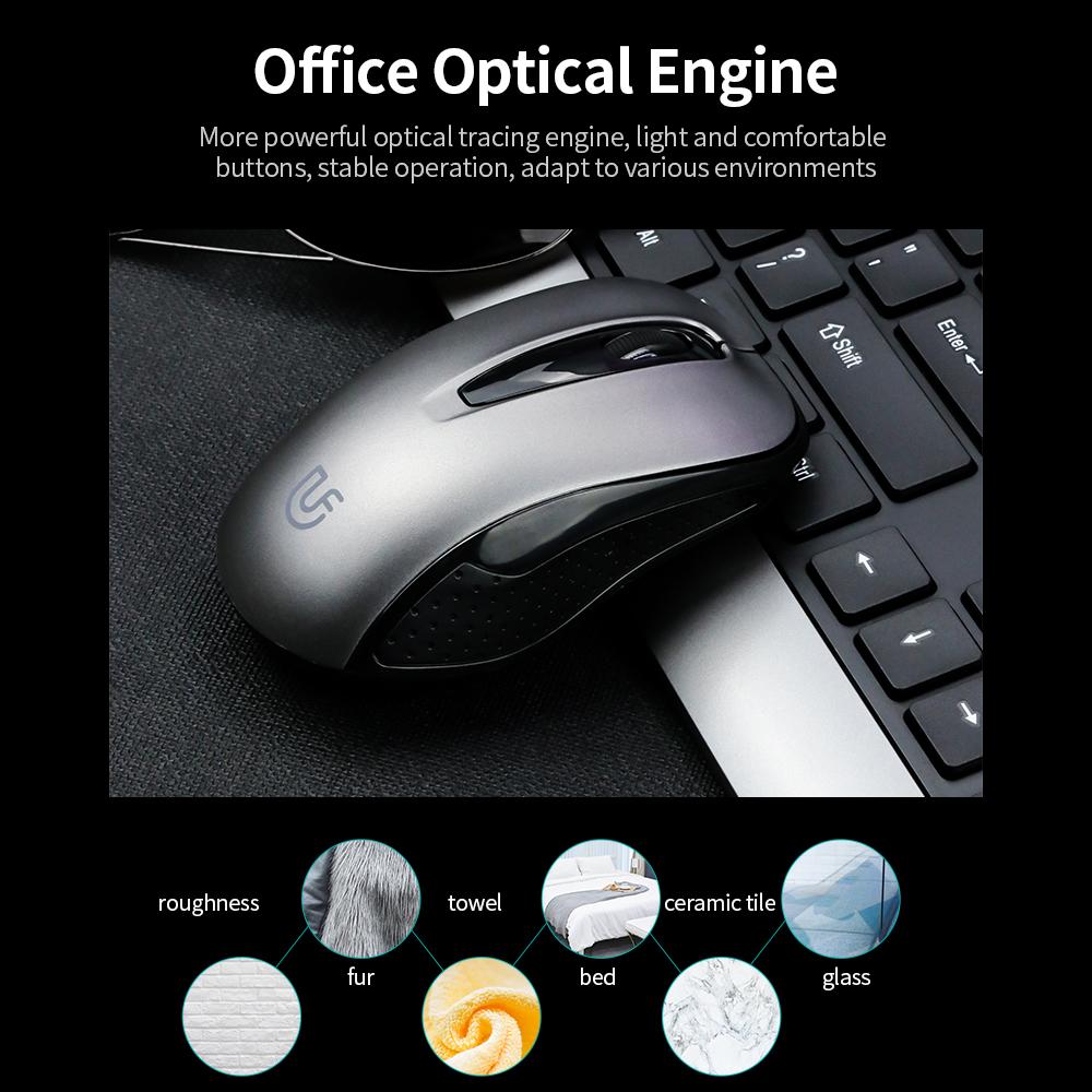 Combo 106 phím Bàn phím uFound R-756 truyền tải 2.4G + Chuột không dây 1200DPI cho Văn phòng Doanh nghiệp