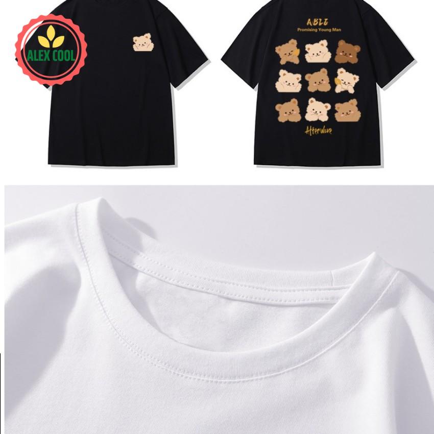 Áo thun nam nữ áo phông nam tay ngắn cổ tròn chất cotton co giãn 4 chiều hình gấu BQUY alex cool