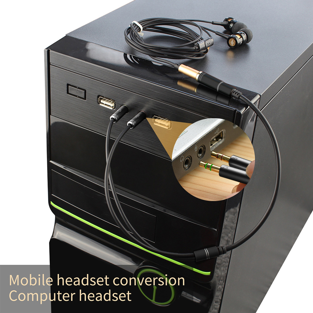 Dây Cáp Micrô Mạ Vàng M4 3.5mm Y Splitter 1 Female Sang 2 Male Dành Cho PC