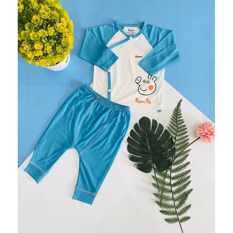 Bộ dài tay cài lệch/cài thẳng Sợi tre cho bé