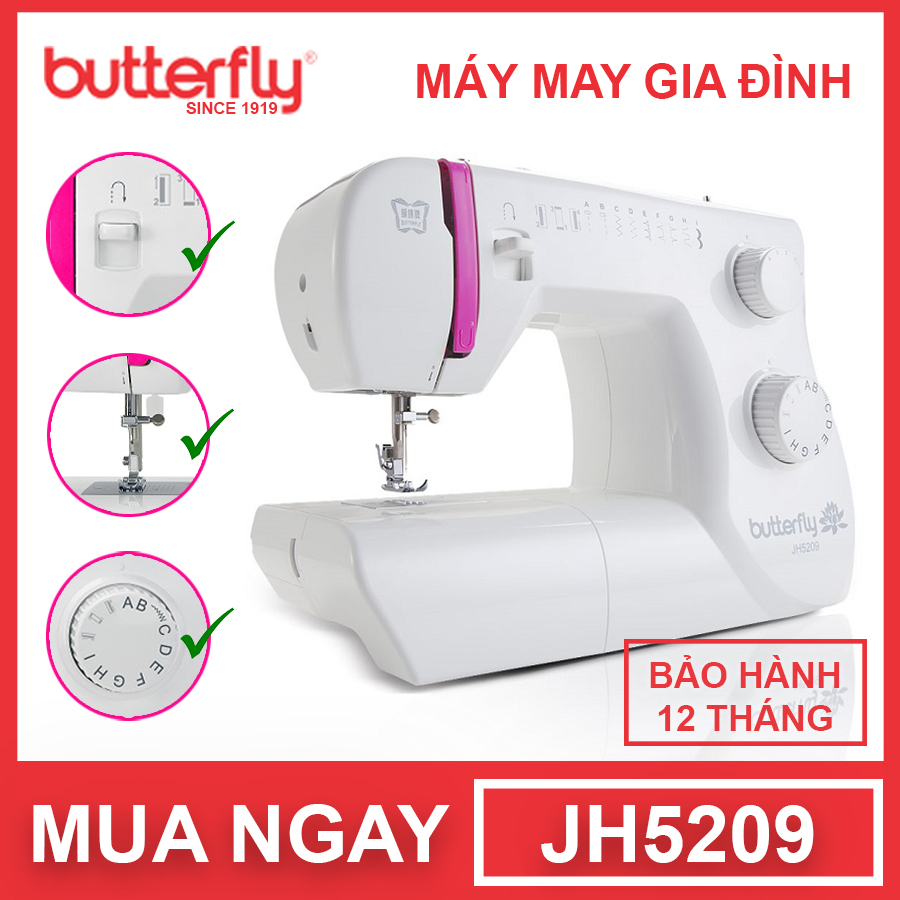 Máy may cơ gia đình Butterfly JH5209 - Hàng chính hãng