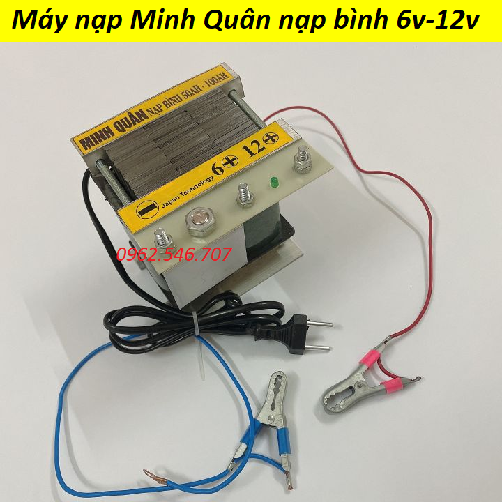 Sạc bình ắc quy 50A-100A - cục nạp bình ắc quy 12V tặng kèm 1 đôi kẹp bình