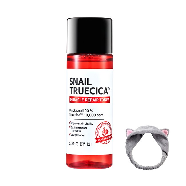 Nước Hoa Hồng Some By Mi Snail Truecica Miracle Repair Toner MINI SIZE  30ml+ Tặng Kèm 1 Băng Đô Tai Mèo