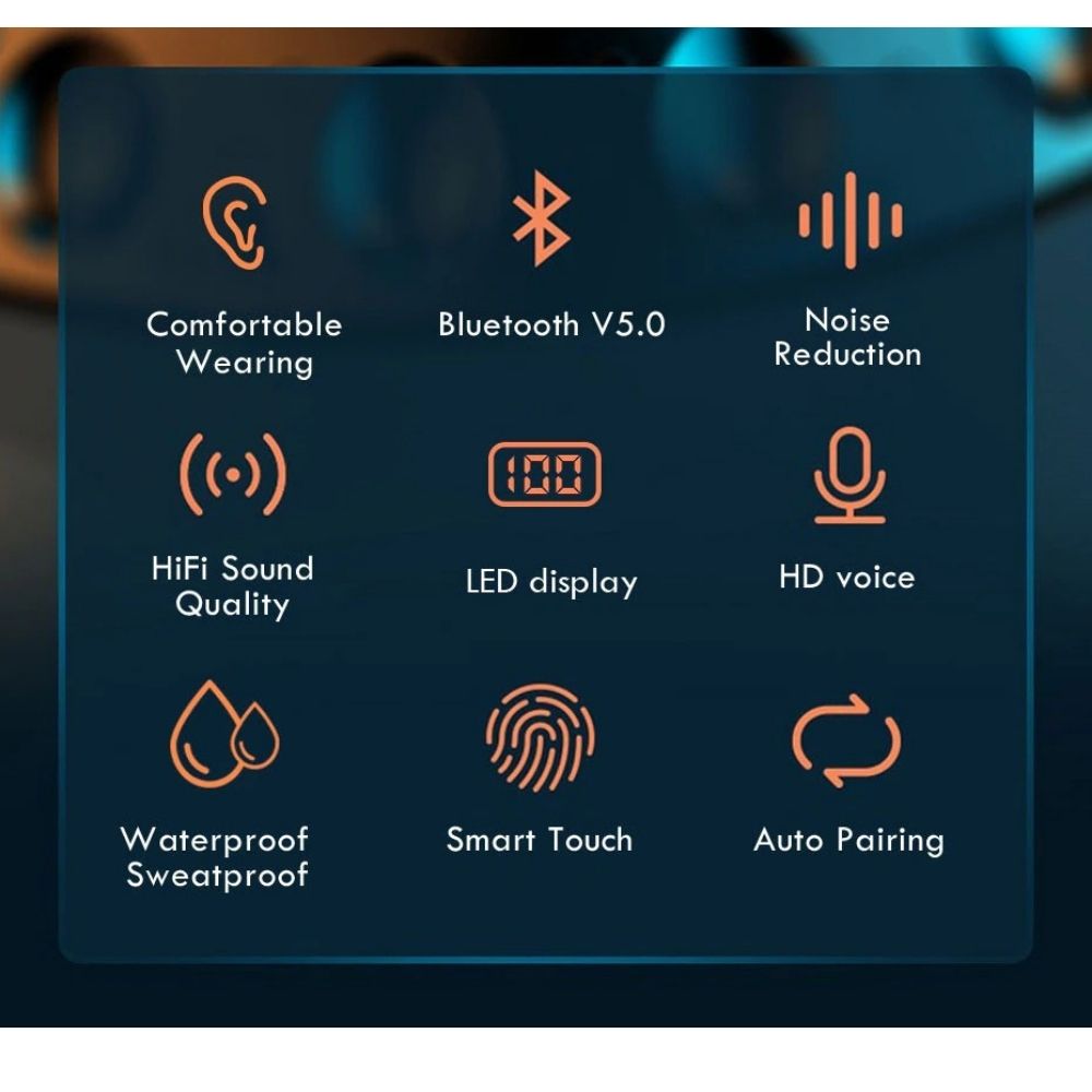 Tai nghe Bluetooth Beartek Bearpods B68 True Wireless có định vị, đổi tên, chạm cảm ứng- Hàng chính hãng