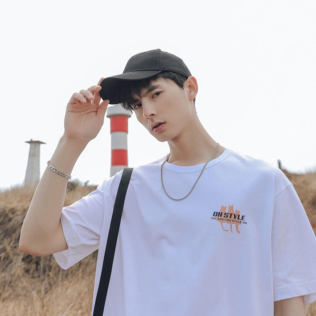 Áo phông unisex CAT AND FISH tay lỡ dáng rộng hot trend 2020