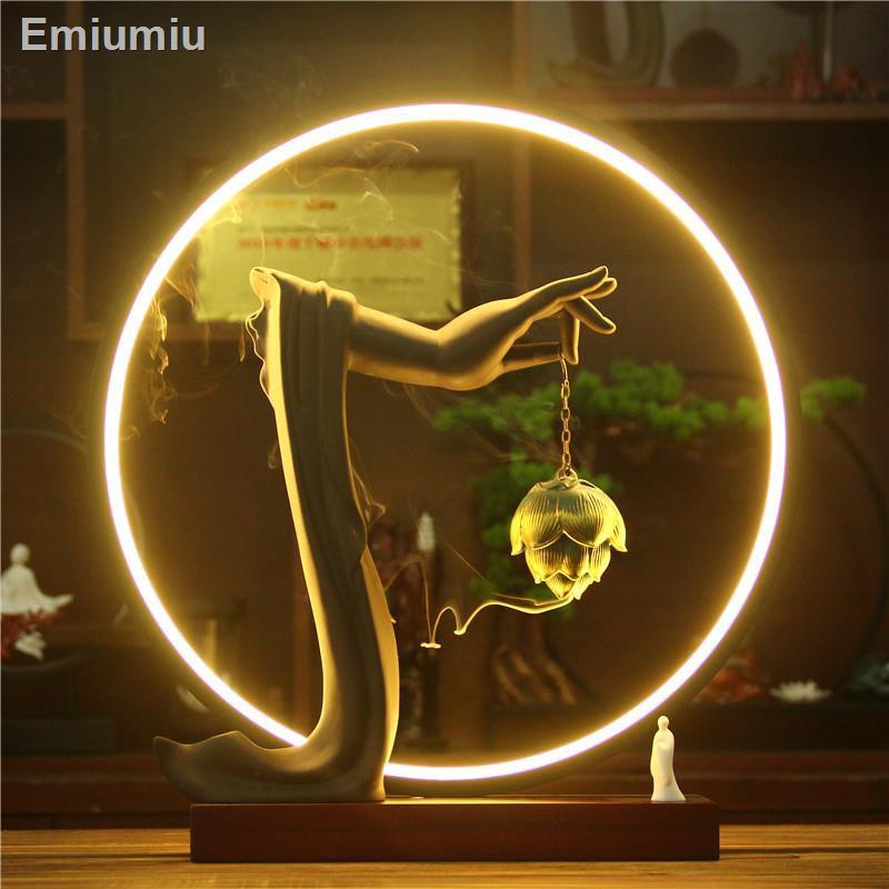 ☼Dòng chảy ngược Thắp hương Trang trí sáng tạo Lotus Zen Avalokitesvara Buddha Hand Home