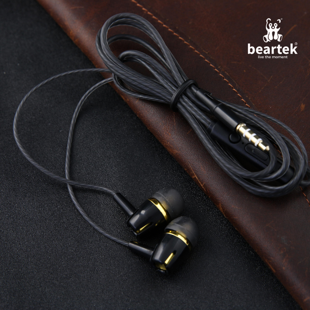 Tai nghe nhét tai có dây BEARTEK giắc cắm 3.5mm tích hợp micro chất lượng dành cho điện thoại / máy tính / laptop / PC – TAIDAY0002 – Hàng nhập khẩu