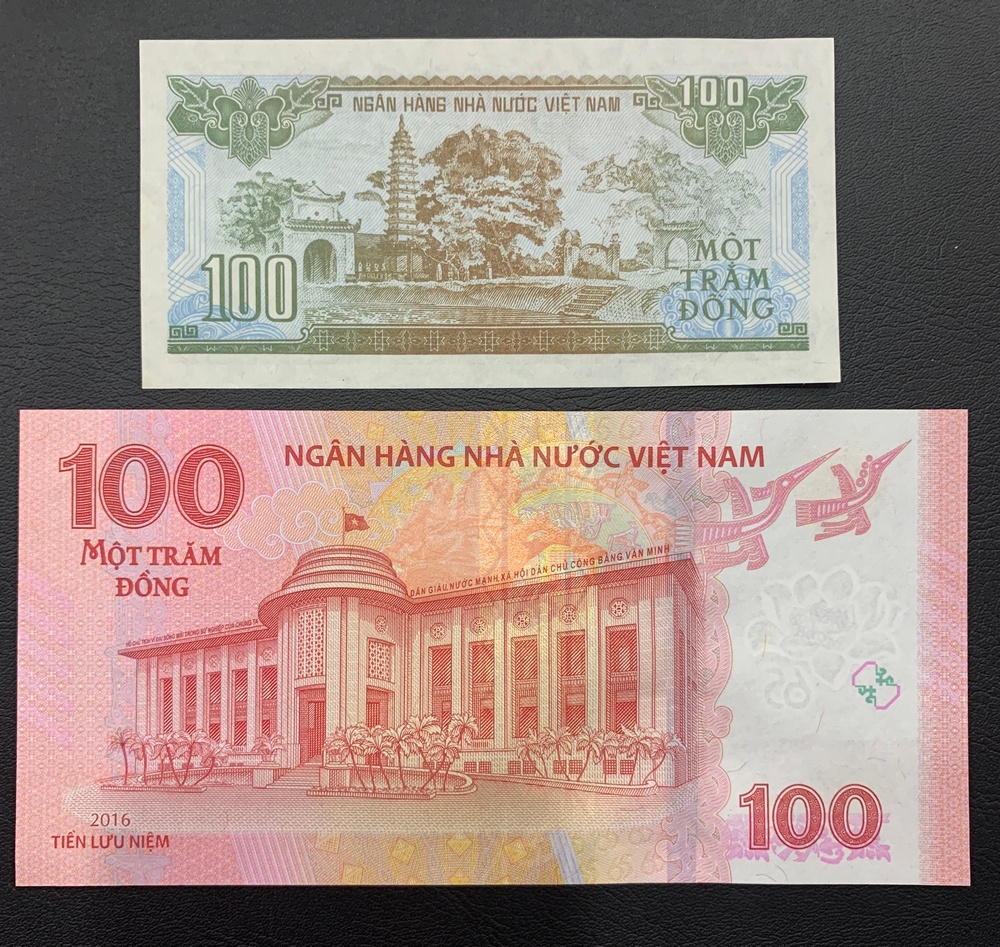Cặp 2 tờ 100 đồng năm 1991 và 2016 [MỚI 99%] làm quà tặng, sưu tầm