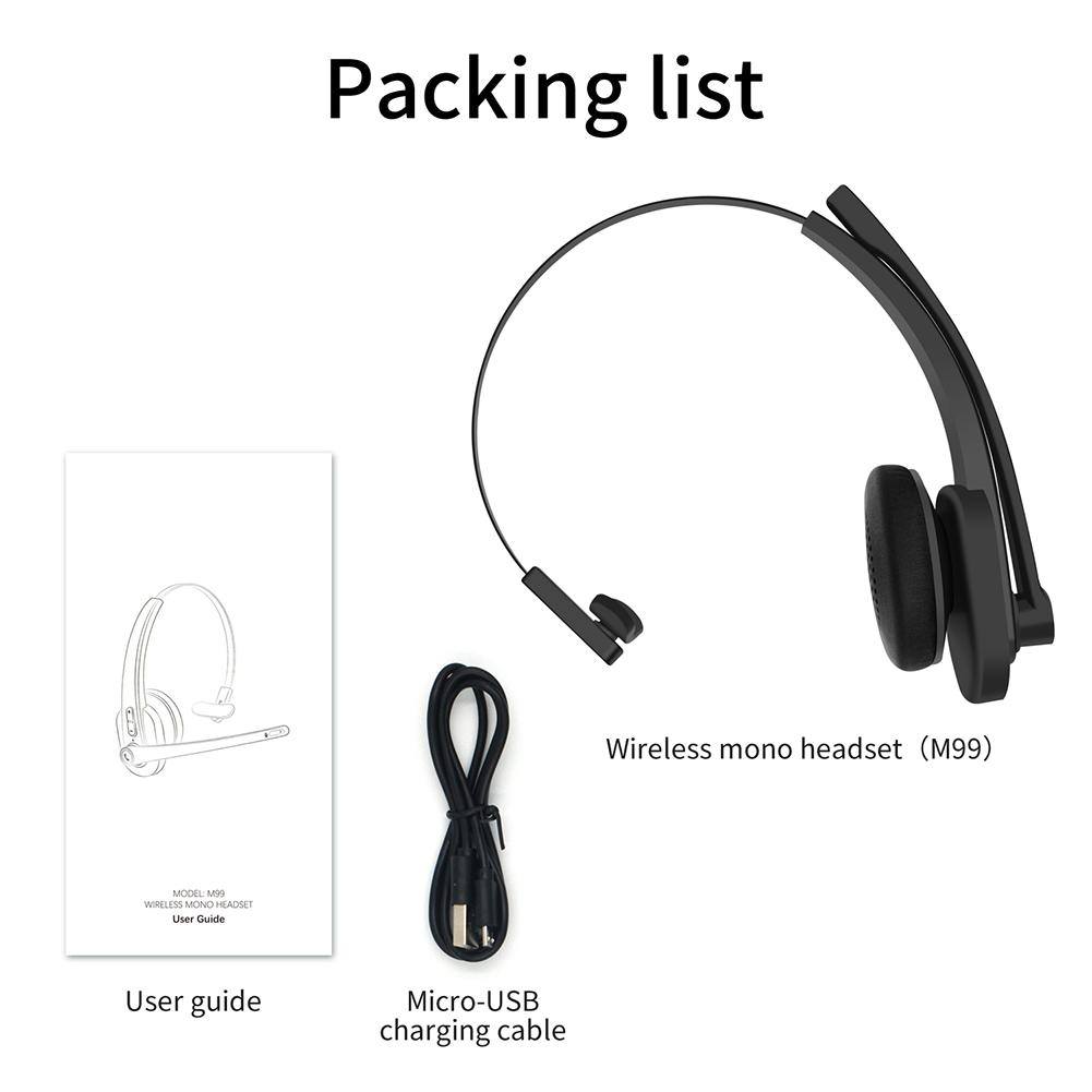 Bluetooth Không Dây-Tương Thích 5.0 Tai Nghe Giảm Tiếng Ồn Tay Dịch Vụ Tai Nghe Kinh Doanh Tai Nghe Chụp Tai Dành Cho Trung Tâm Gọi Comput