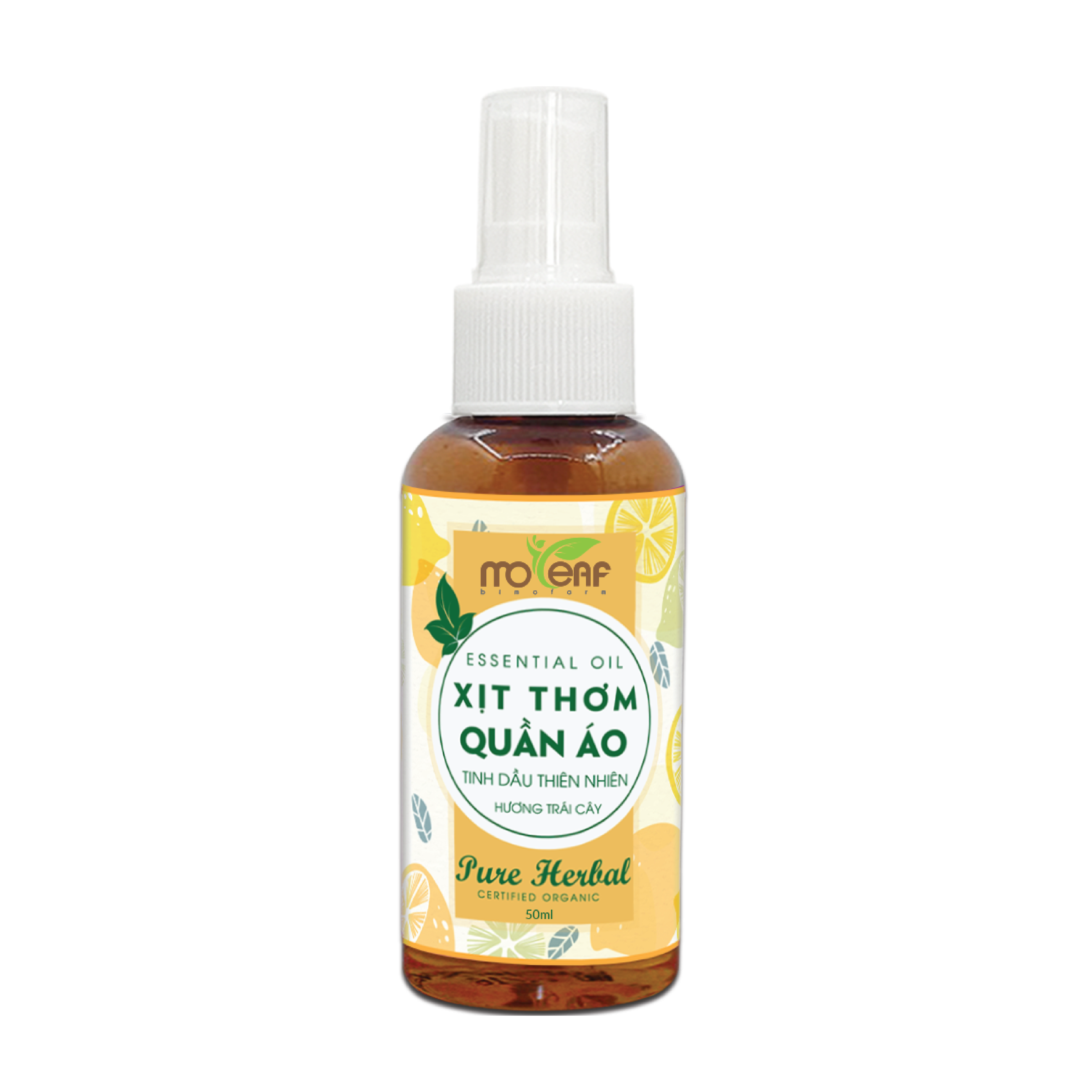 Xịt Thơm Quần Áo Hương Trái Cây Moleaf giúp làm phẳng quần áo, khử mùi ẩm mốc với mùi trái cây nhiệt đới ngọt ngào, thanh mát, có thể thay thế nước xả vải, nước hoa