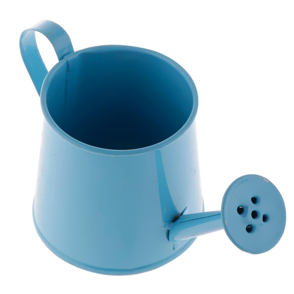 Pastoral Style Colorful Tin Flower Pot Mini Bonsai Watering Can Pot