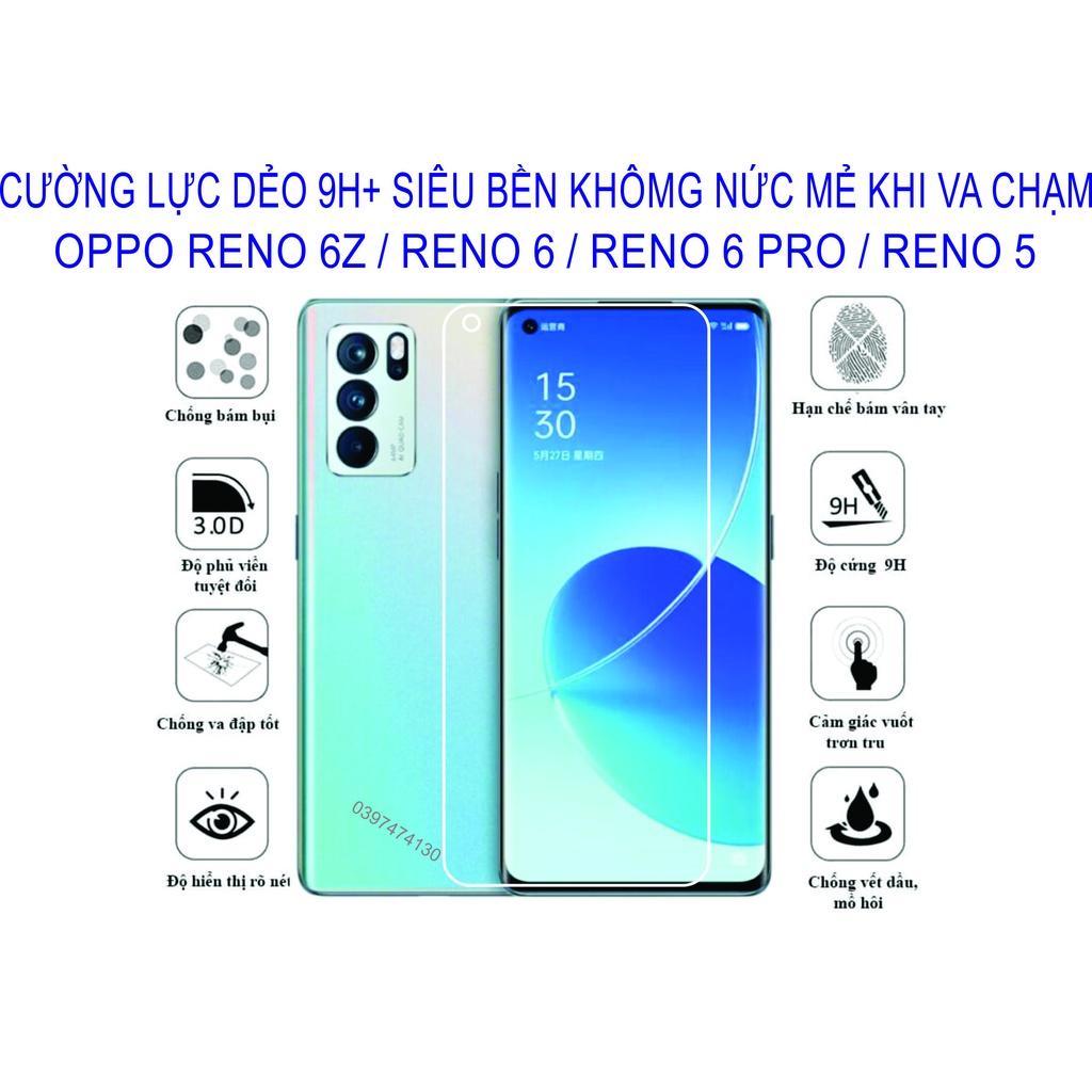 Cường lực dẻo dành cho OPPO Reno 6 / Reno 6z / Reno 6pro / reno 5 / reno 4 Bảo vệ màng hình chống va đập chống trầy xước