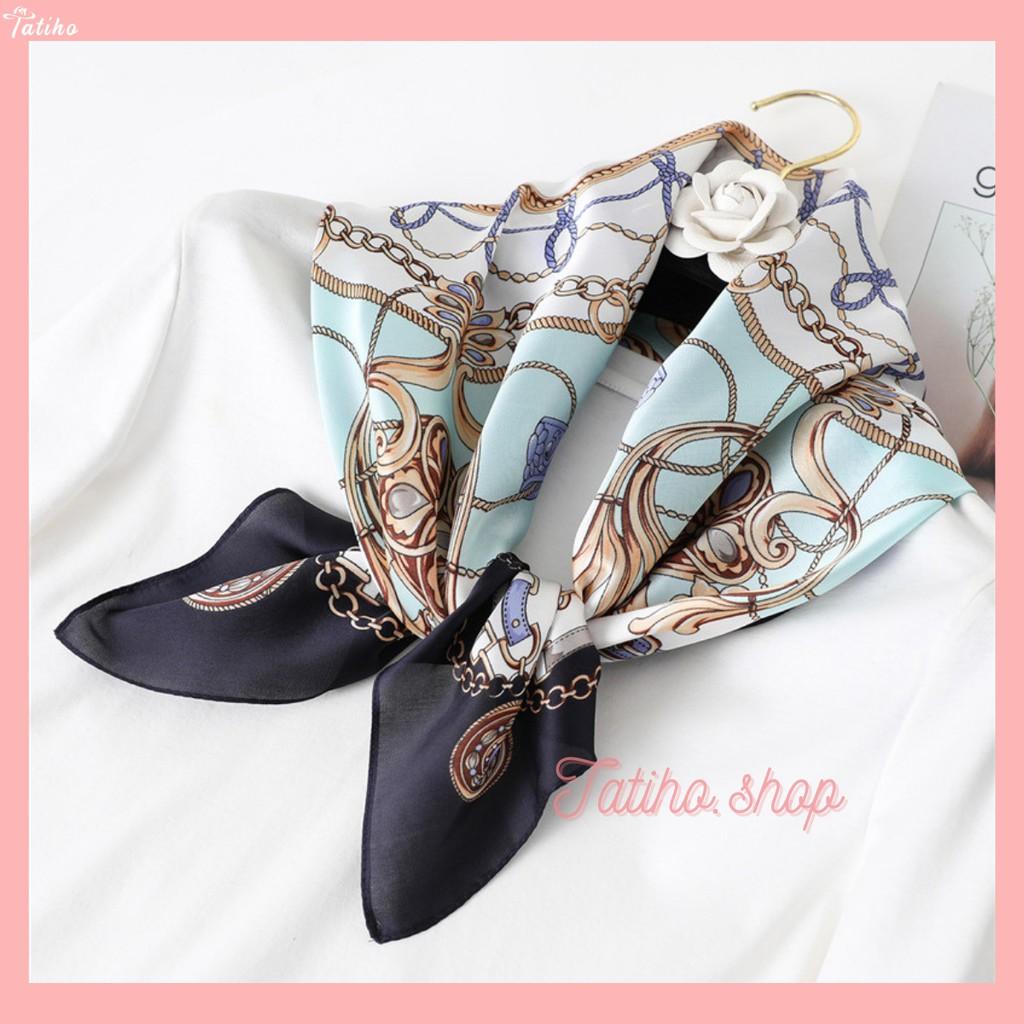 Khăn Lụa Vuông, Khăn Turban Cung Điên Thanh Lịch Sang Trọng - Chất Liệu Chiffon - 70x70cm - Mã KL024