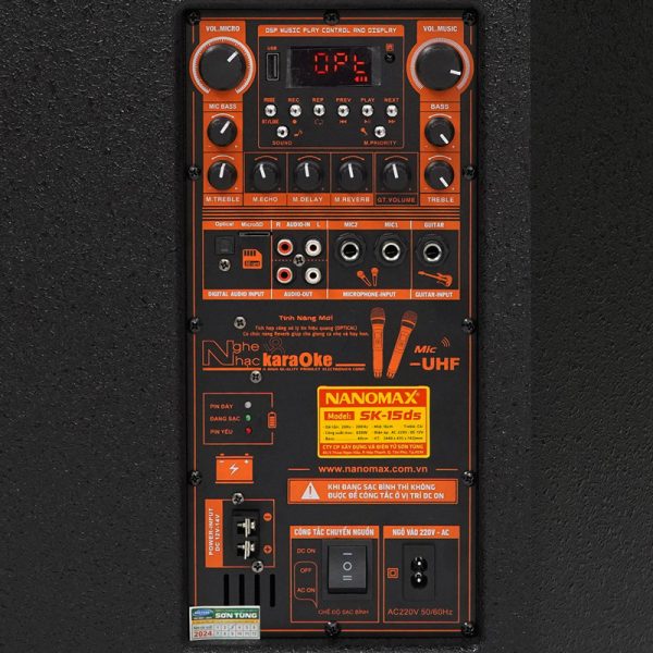Loa Kéo Nanomax SK-15D5 Bass 40cm Công Suất 650w Karaoke Bluetooth Micro Pin Sạc. Hàng chính hãng