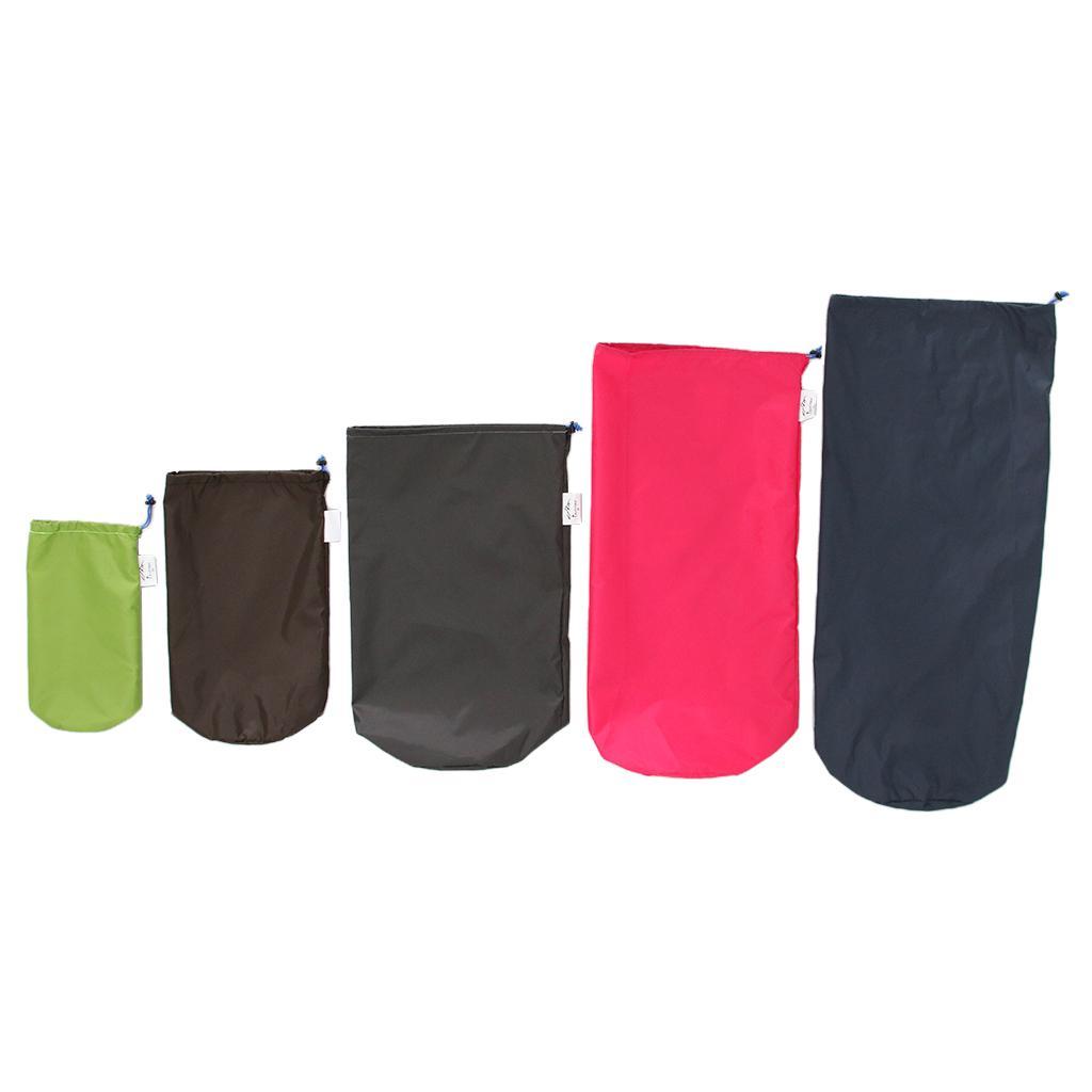 5Pcs Waterproof Nylon Drawstring Bag Pouch Travel Camping Hiking Storage Organizer