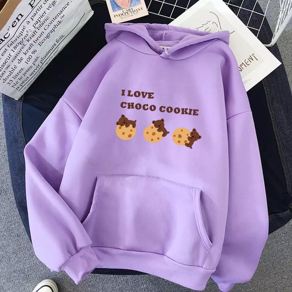 ÁO HOODIE NAM NỮ IN I LOVE CHOCO COOKIE