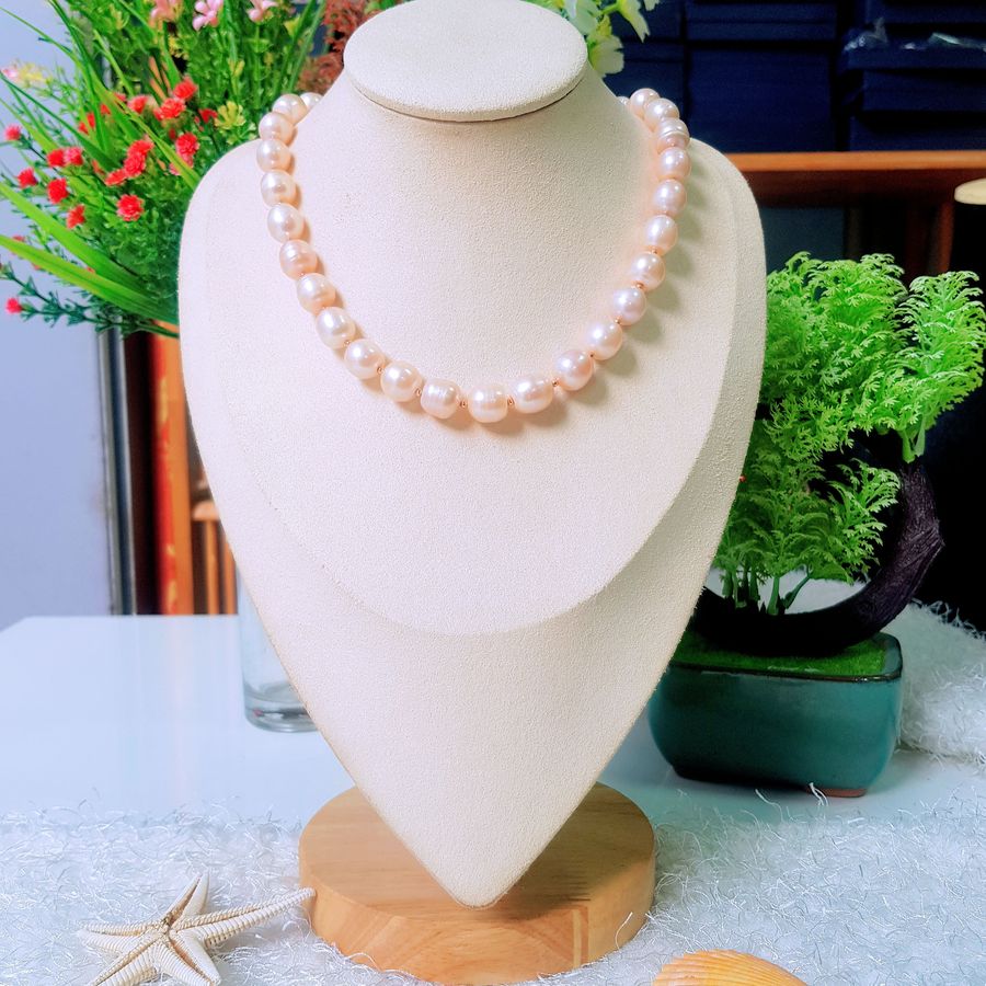 Vòng Cổ Ngọc Trai Nước Ngọt Thiên Nhiên Cao Cấp - Chuỗi Đơn Mix Hạt Bạc - Quyền Quý Cao Sang - Trang Sức Cô Tấm - KEYA PEARL - CTJ0301