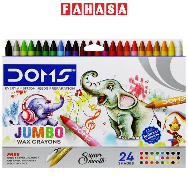 Hộp 24 Bút Sáp Màu Jumbo Wax Crayons - DOMS 3469