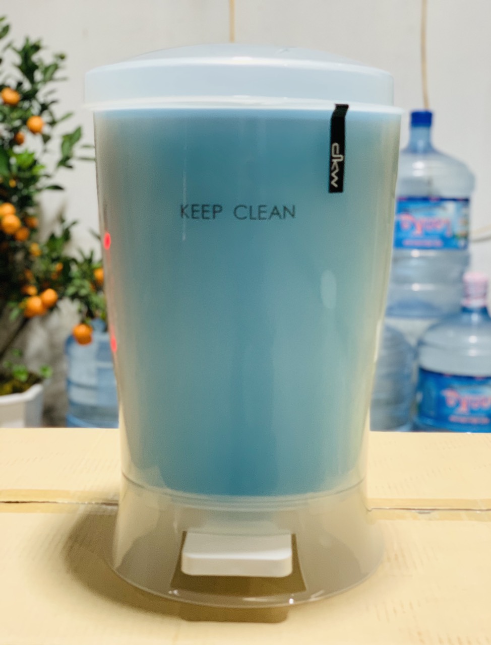 Thùng rác DKW 2 lớp có chân đạp, làm từ nhựa PP cao cấp đảm bảo độ bền - nội địa Thái Lan
