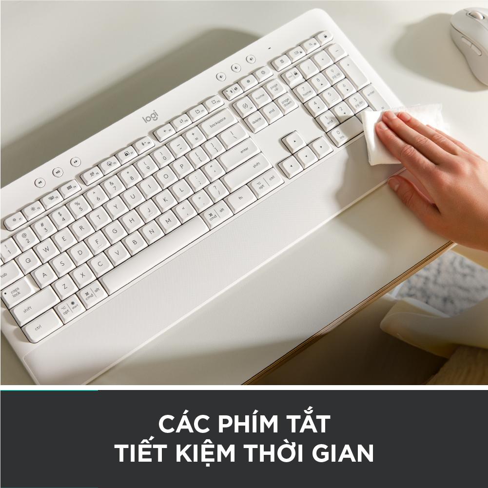 Bàn Phím Không Dây Logitech Signature K650 - Nhỏ gọn, gác tay tích hợp, tương thích Mac , Bluetooth &amp; USB Bolt - Hàng chính hãng