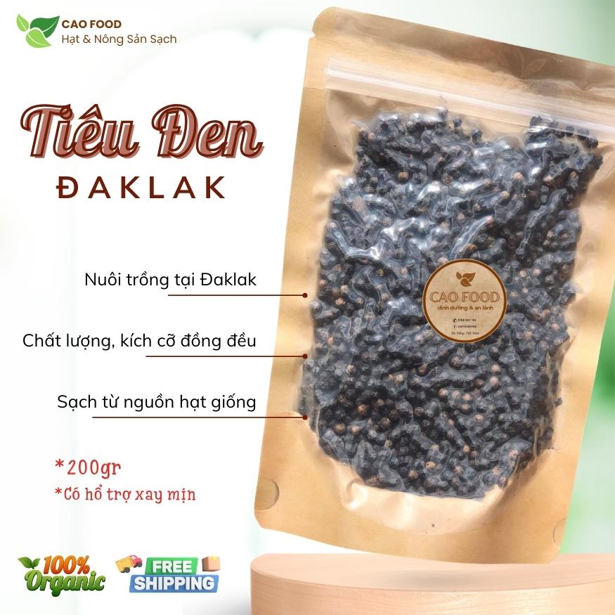 [200gr] Tiêu đen Đaklak CAO Food từ hạt tiêu được nuôi trồng xen canh cây cà phê - cam kết tiêu sạch tự nhiên