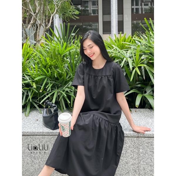 Đầm kate cao cấp trơn,chất mát,ko nhăn-Thiết kế từ