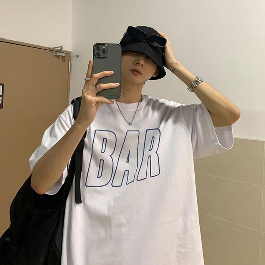 Áo thun unisex MonsterX BAR phông tay lỡ nam nữ form rộng Oversize 2 màu