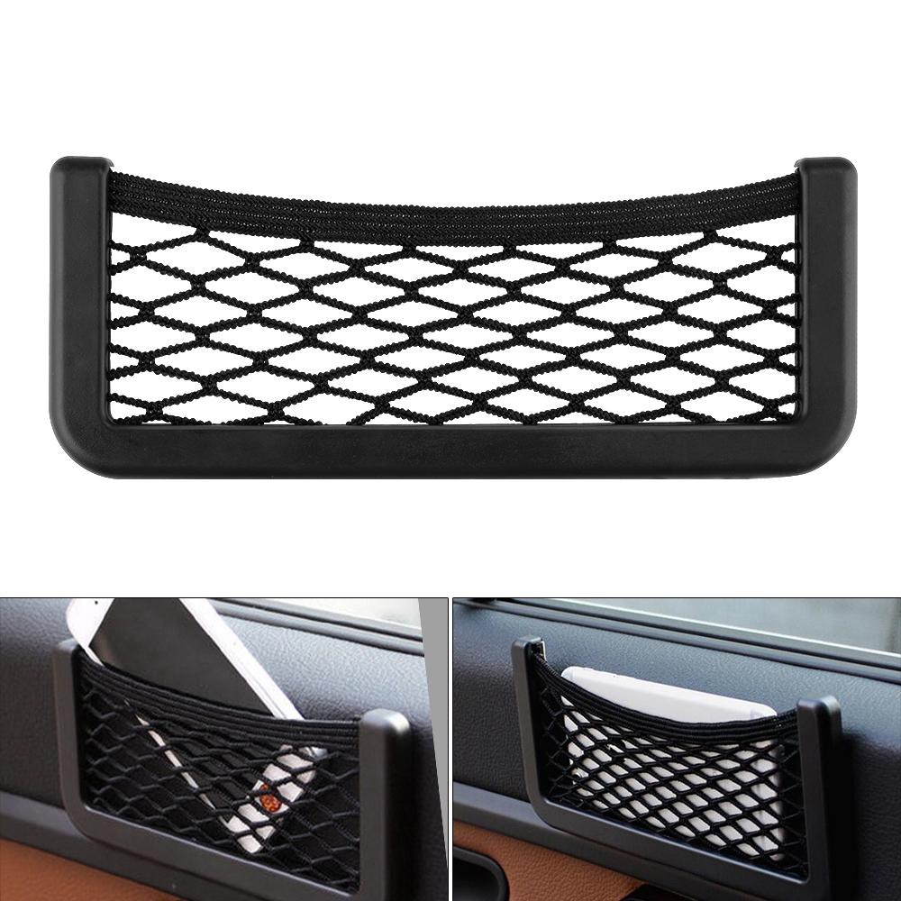 Phổ biến chỗ ngồi xe nhỏ phía sau lưu trữ Túi lưới Túi dây Lưới Pocket Organizer Stick-on cho ví điện thoại Túi Net