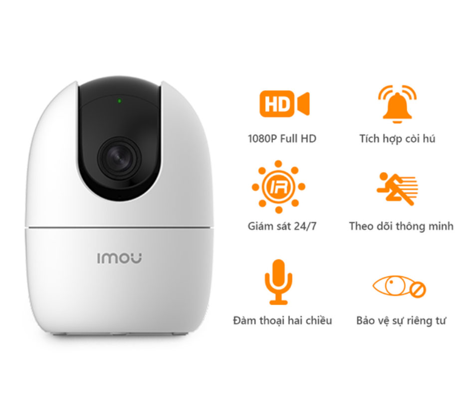 Camera WiFi Imou A22EP L 2.0MP [Chưa có thẻ nhớ] Chuẩn 1080P Đàm thoại 2 chiều Quan sát ngày đêm - Hàng chính hãng DSS phân phối