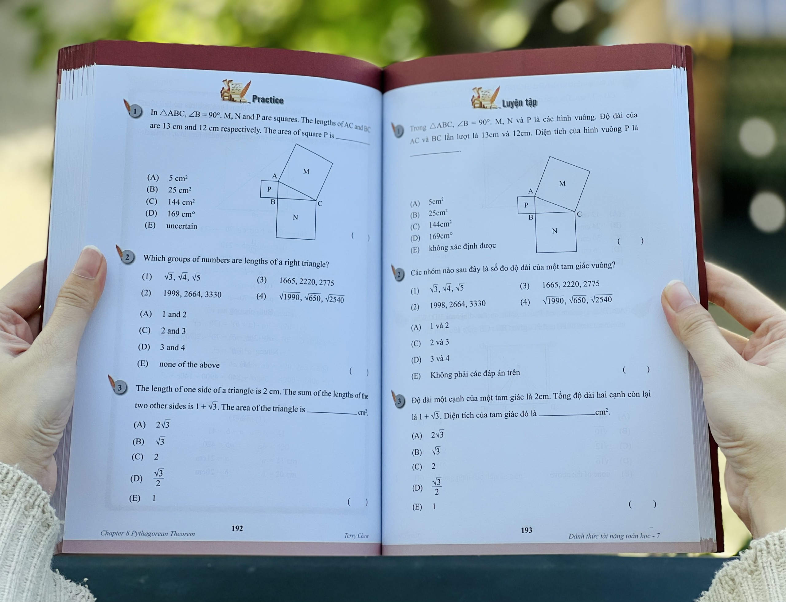 Sách Đánh Thức Tài Năng Toán Học 7 - Sách Song Ngữ Giúp Trẻ Vừa Học Toán Vừa Ôn Luyện Tiếng Anh Theo Chương Trình Singapore, Sách Toán Lớp 8, Lớp 9 - Á Châu Books, Bìa Cứng, In Màu