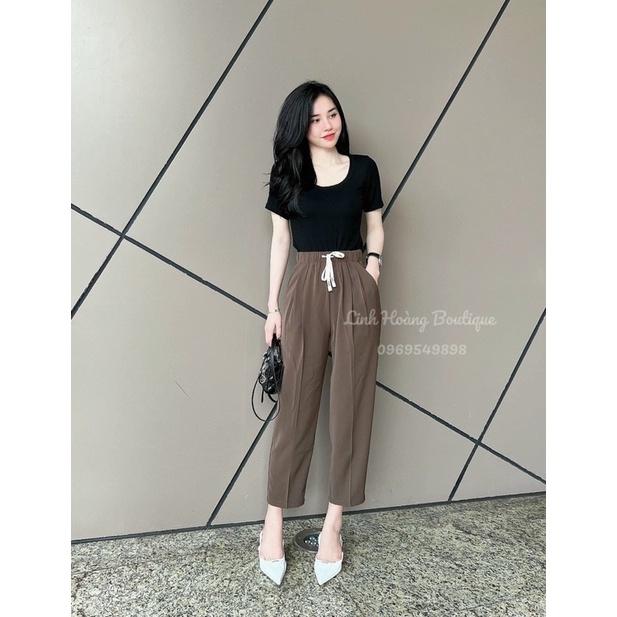 QUẦN NỮ BAGGY CHUN CHẤT RUBY (Hàng có sẵn)_M025