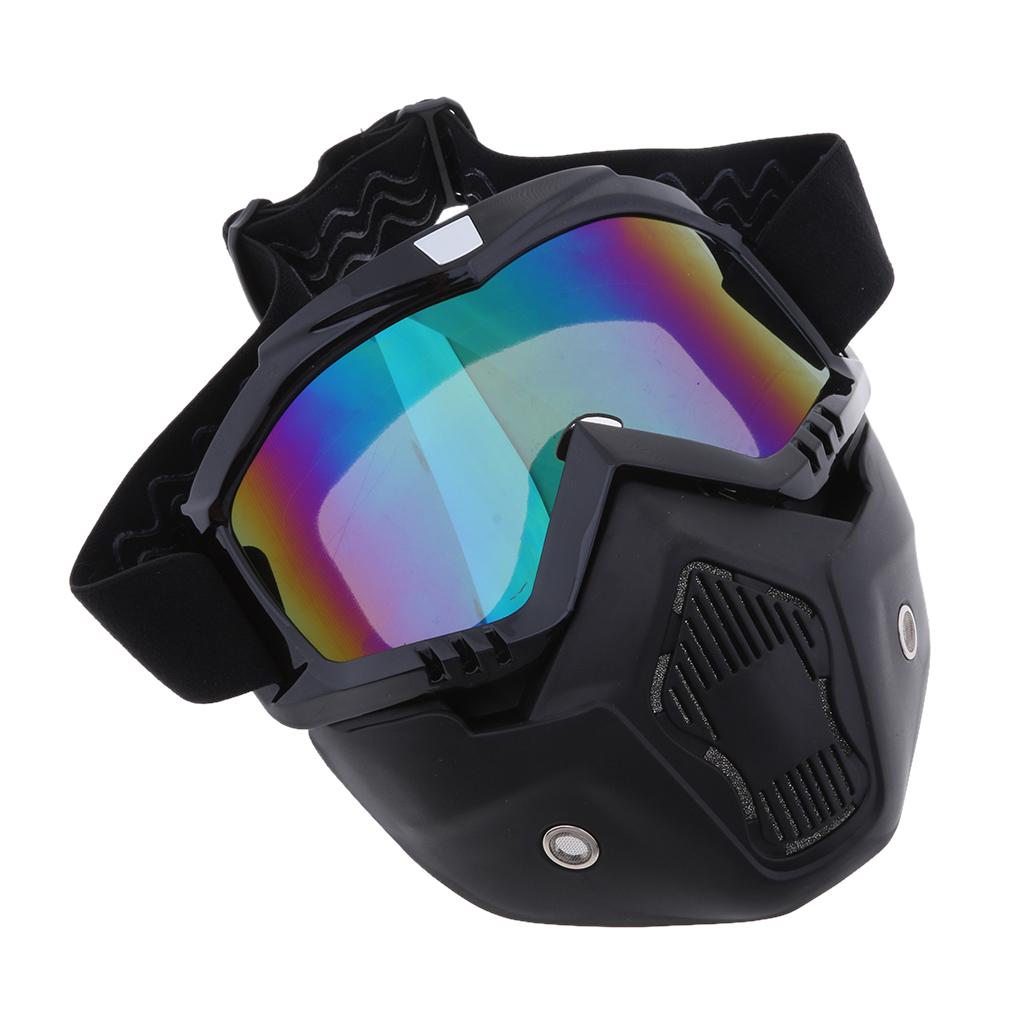 Detachable Face Mask Goggles Shield Windproof Dustproof Helmet Eyewear