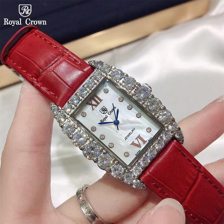 Đồng Hồ Nữ Chính Hãng Dây Da Royal Crown 6111 Chống Nước Chống Xước