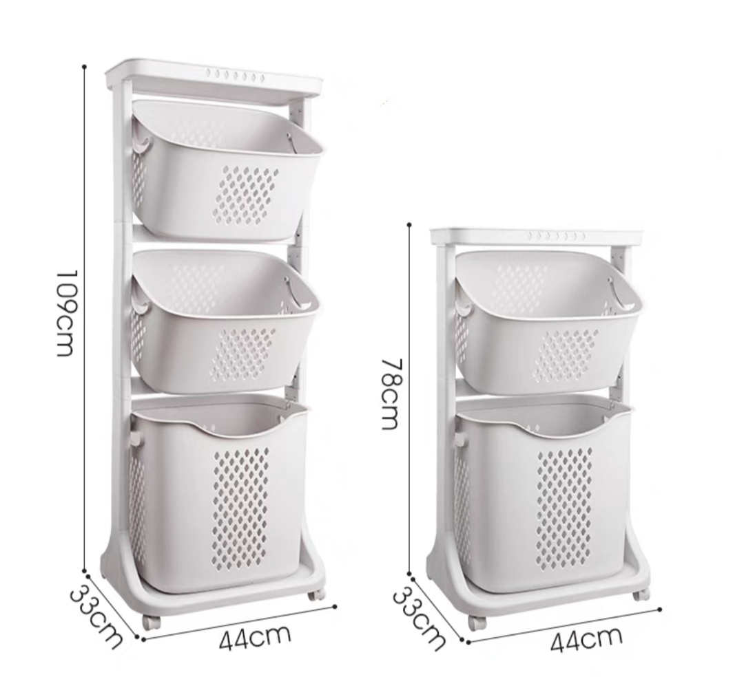 KỆ ĐỰNG ĐỒ 2 TẦNG 3 TẦNG ĐA NĂNG CÓ BÁNH XE XOAY 360 ĐỘ - GIỎ KỆ ĐỰNG ĐỒ ĐỰNG QUÀN ÁO GỌN GÀNG MÀU &amp; KIỂU DÁNG PHONG CÁCH HÀN QUỐC
