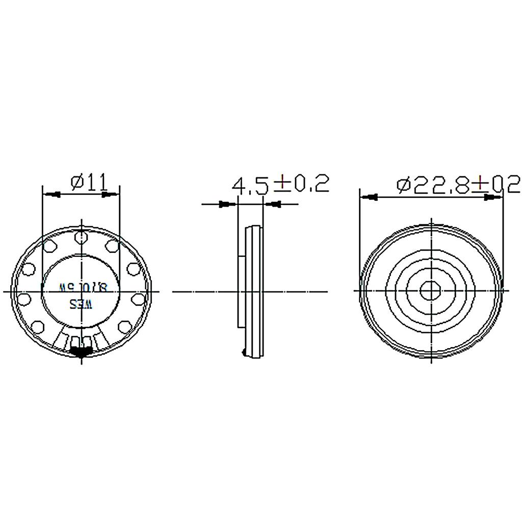 23 Mm 8 Ôm 0.5W Vỏ Kim Loại Bên Trong Loa Mini Từ Loa