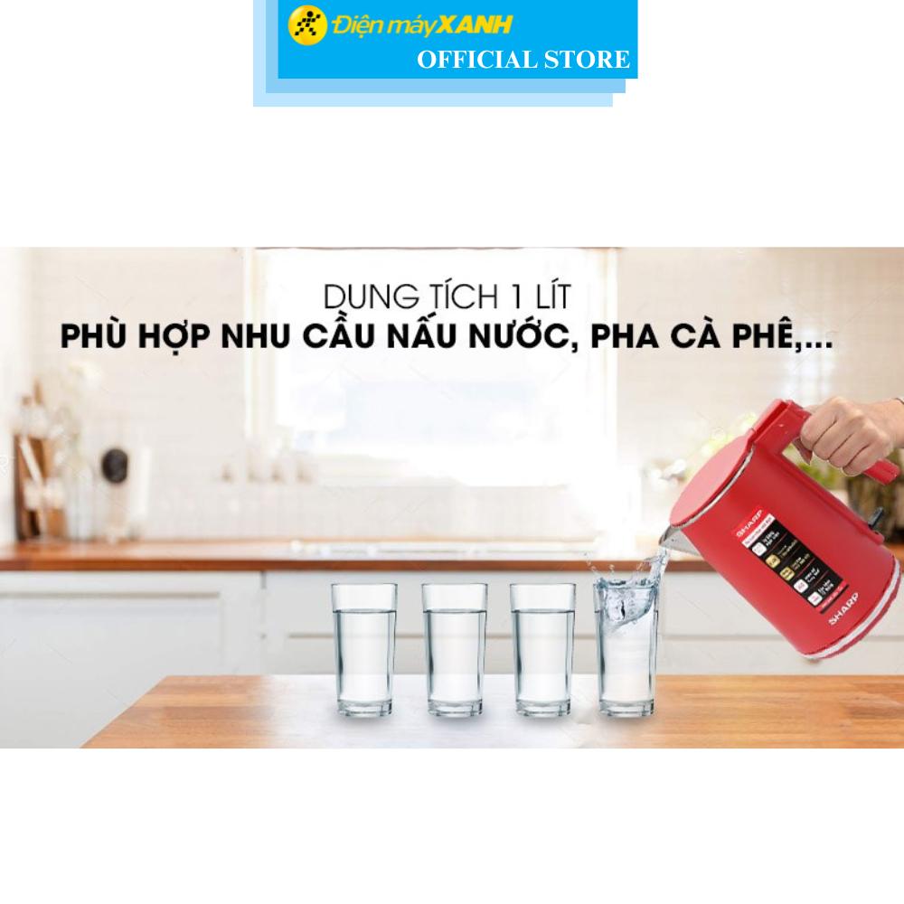 Bình đun siêu tốc Sharp 1 lít EKJ-10DVPS-RD - Hàng Chính Hãng