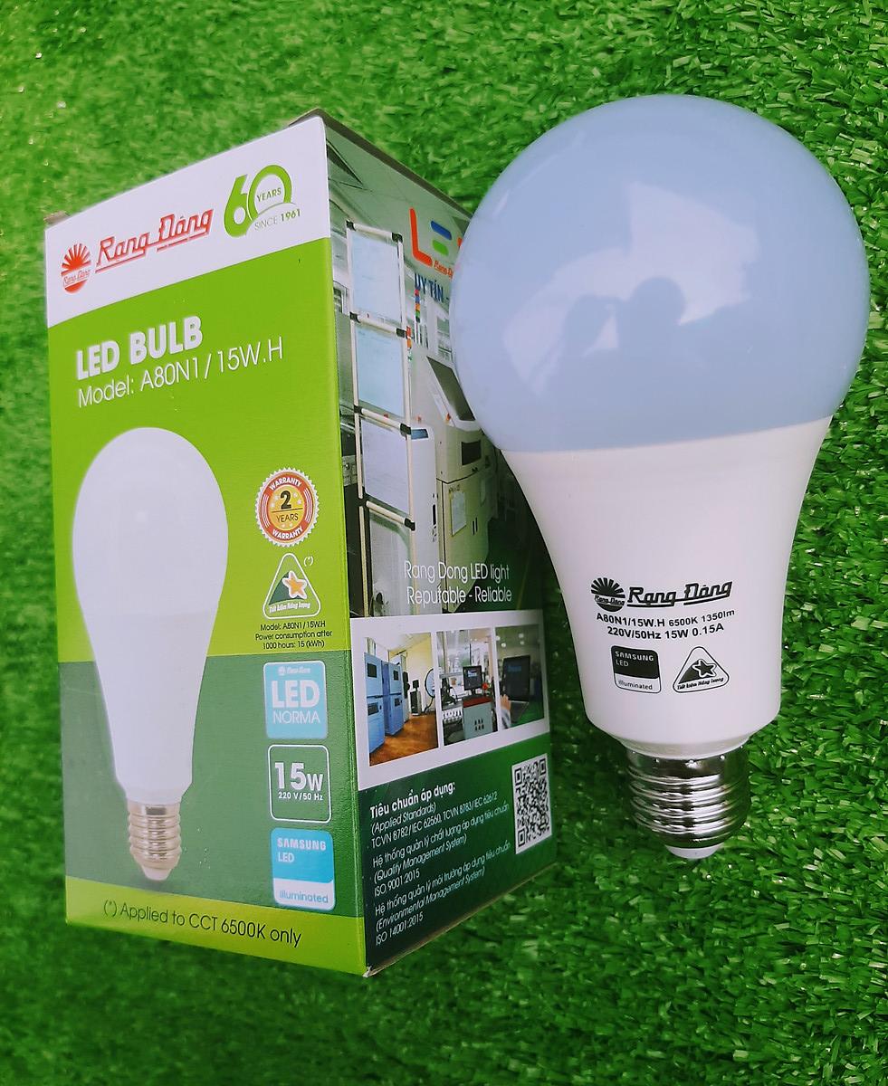 Bóng Đèn Led Buld Tròn Rạng Đông Công Suất 15W Ánh Sáng 3000K - 6500K