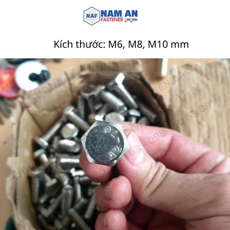 50 con Bu lông inox 304 M6, M8, M10, bulong lục giác inox 304, chiều dài 20, 25, 30, 40mm