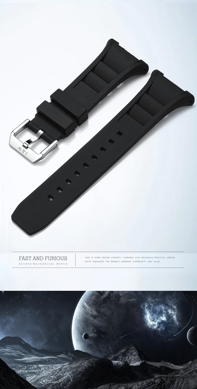 Đồng hồ nam chính hãng I&amp;W Carnival 760G-S2 Kính sapphire chống xước,Chống nước 50m,BH24 tháng,máy Automatic ( cơ) ,dây cao su chính hãng chống nước tuyệt đối,vỏ thép không gỉ bền bỉ