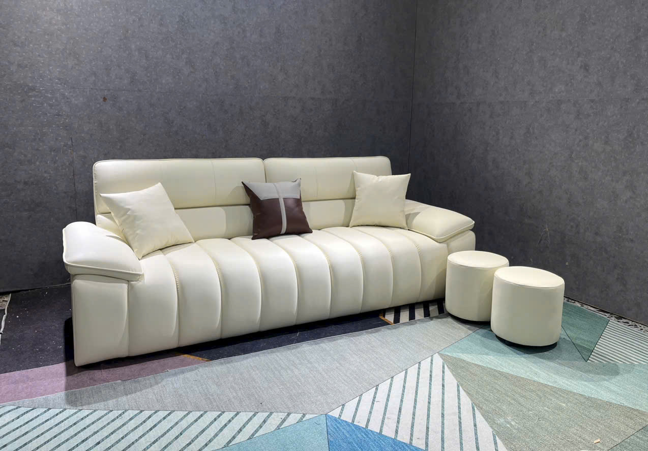 Sofa phòng khách Tundo Vikki NK2025 KT 2m2 kèm 2 đôn tròn