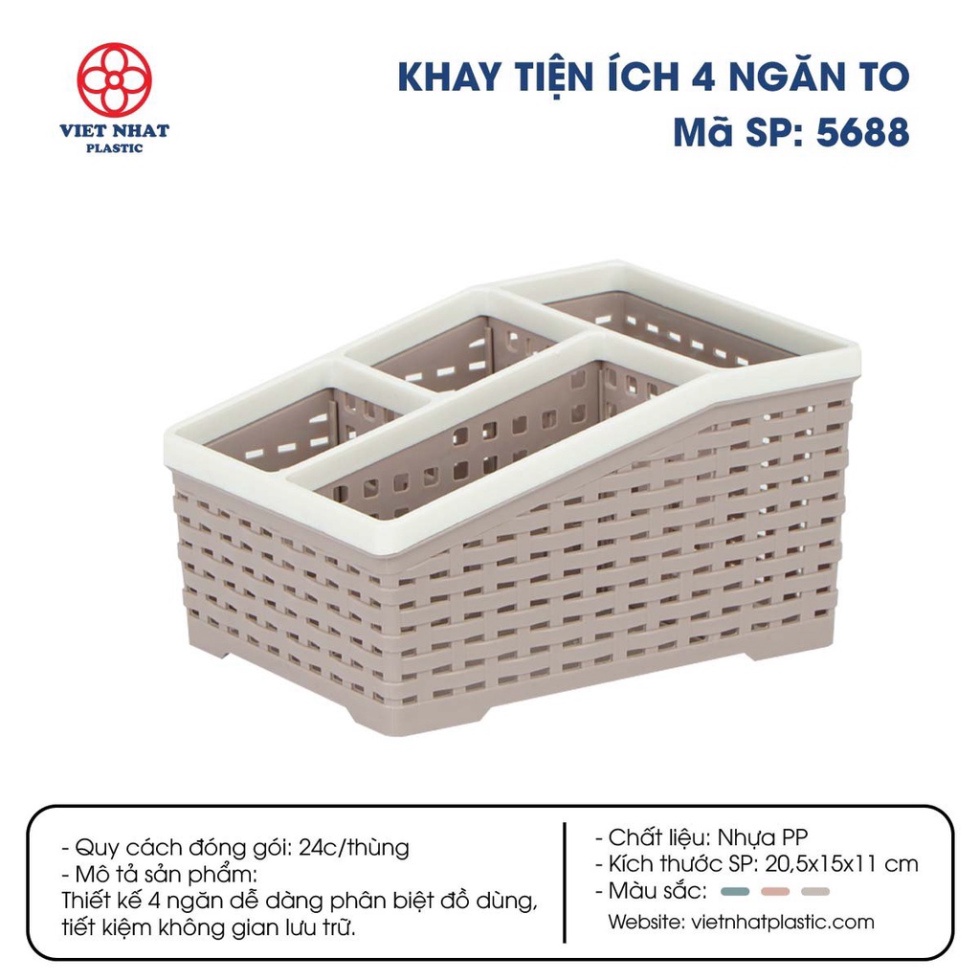 Khay tiện ích 4 ngăn loại to hàng Cao cấp việt nhật